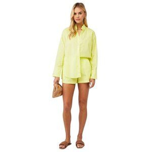Araminta James Portugal Shirt in Limoncello Large Womens Button Down Top